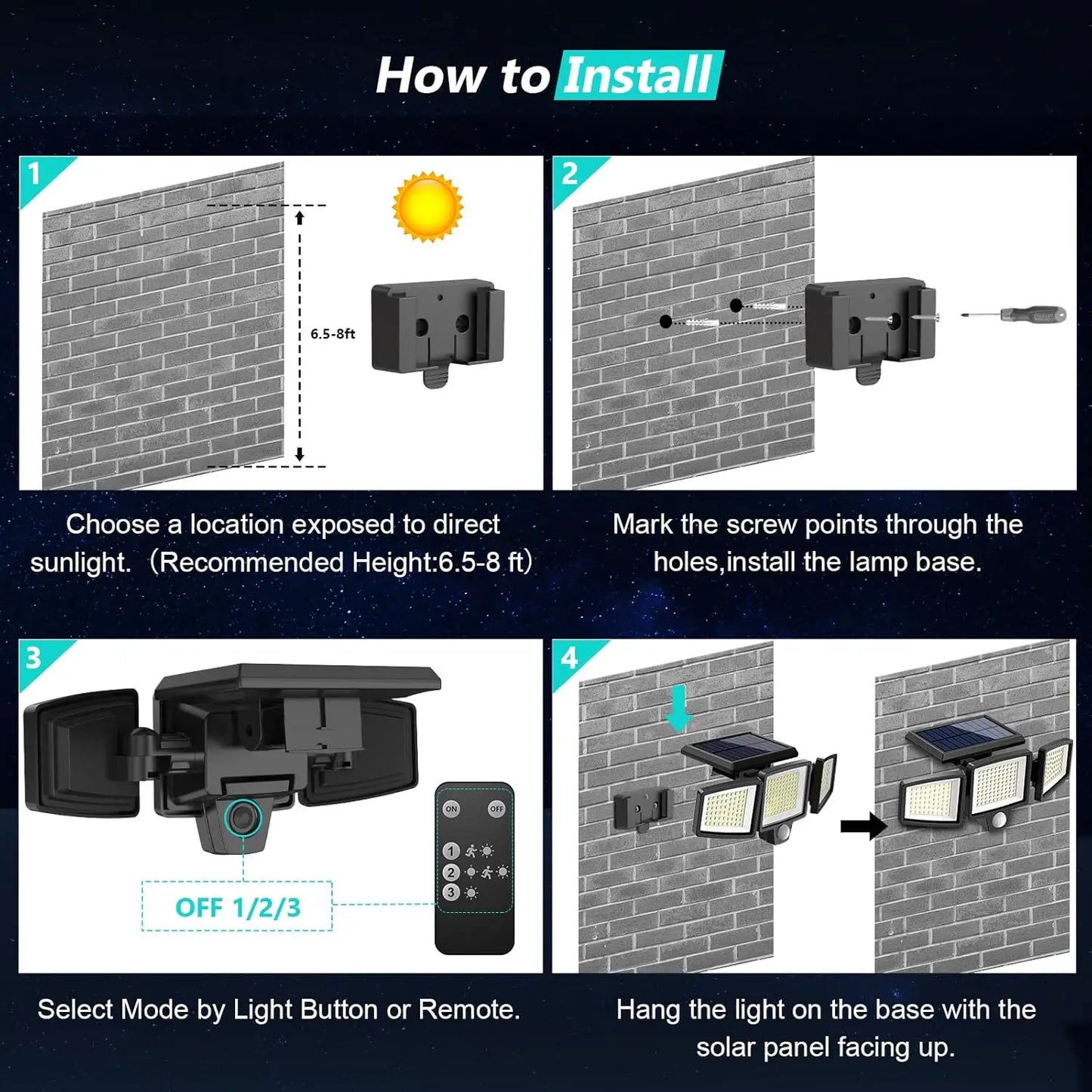 Outdoor Waterproof Solar Light with Motion Sensor 200+ LEDs