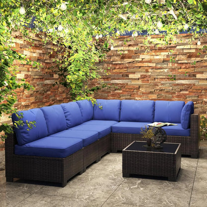 7-Piece Modular Outdoor Furniture Set Wicker