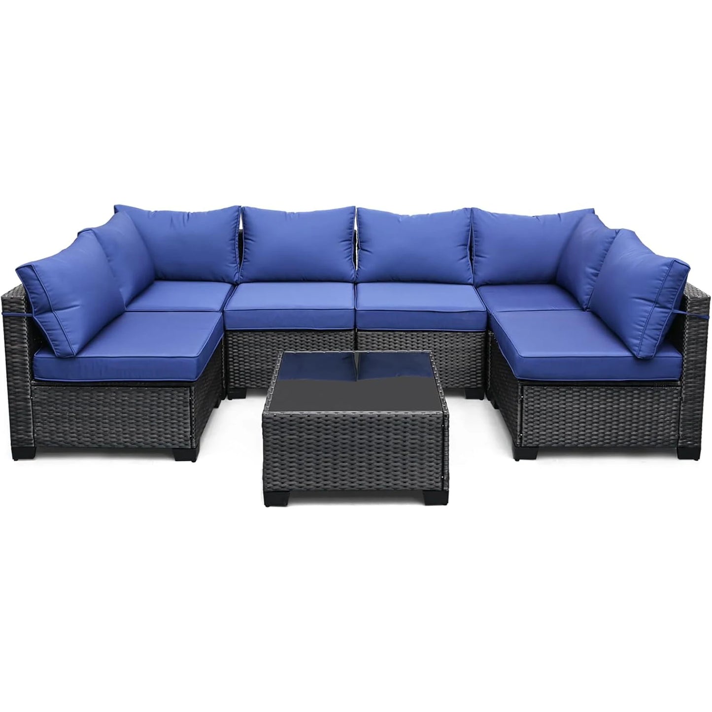 7-Piece Modular Outdoor Furniture Set Wicker