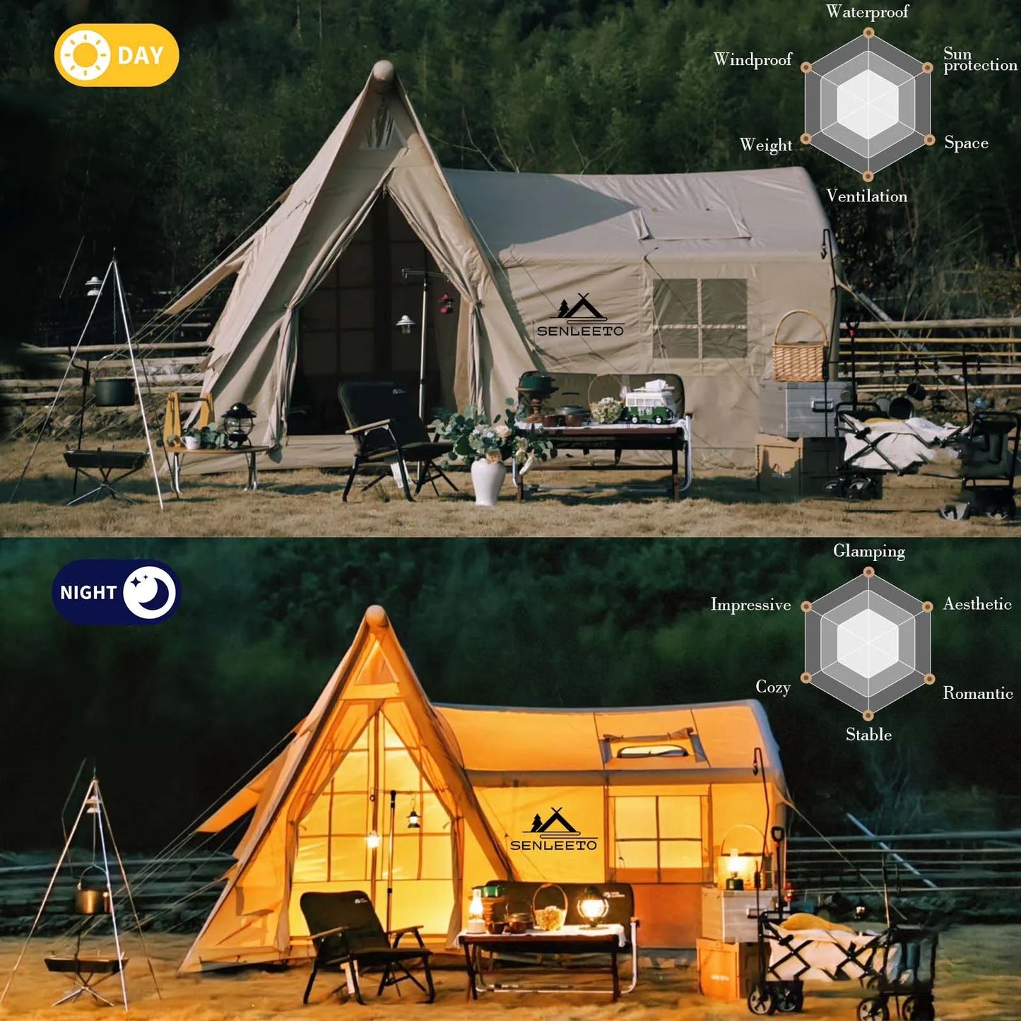 Large Inflatable Tent Cabin for 8-10 Person