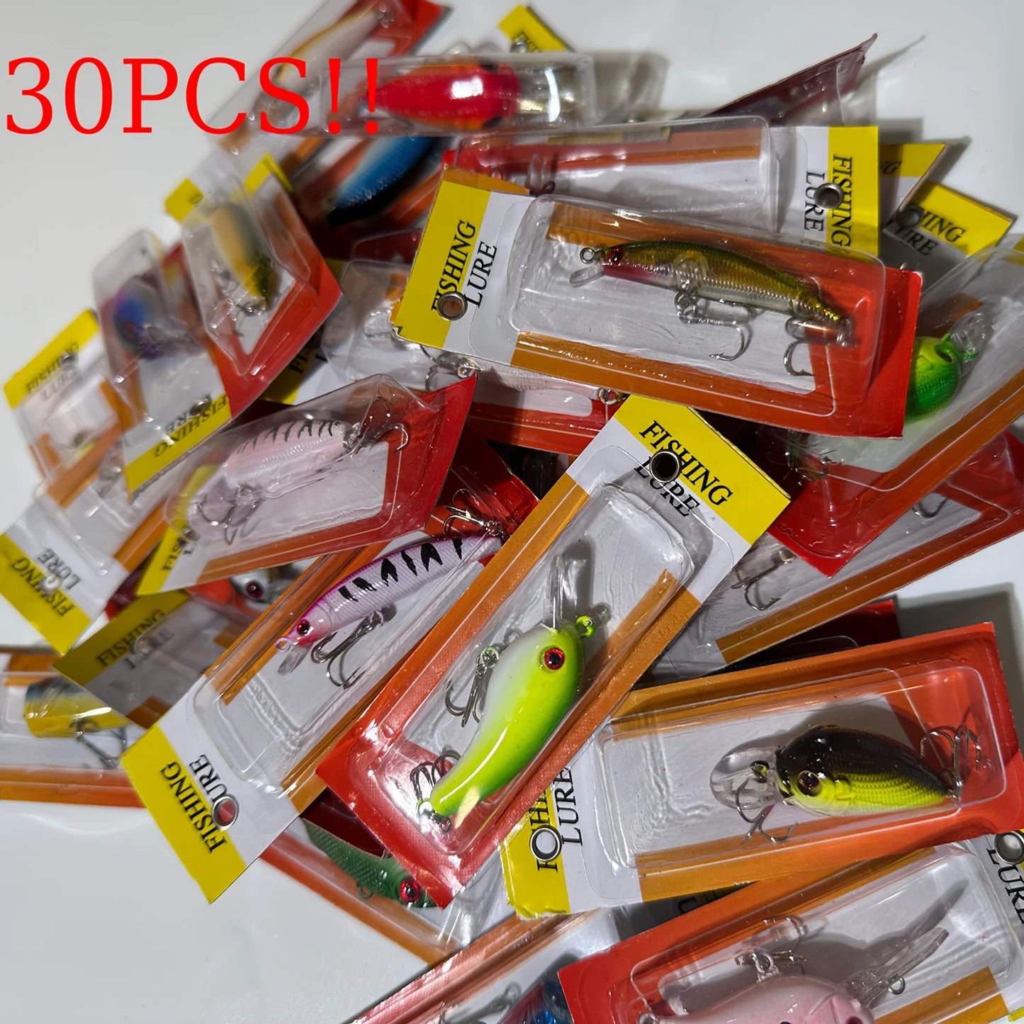 30pcs Fishing Lures Set – Crankbaits, Minnow Baits & Hooks
