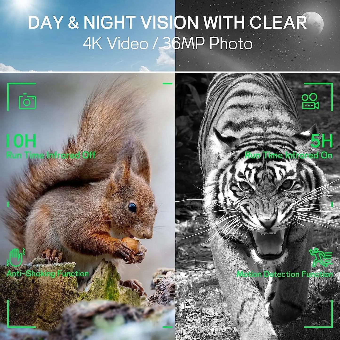 4K Night Vision Binoculars with Rechargeable Battery 32 GB