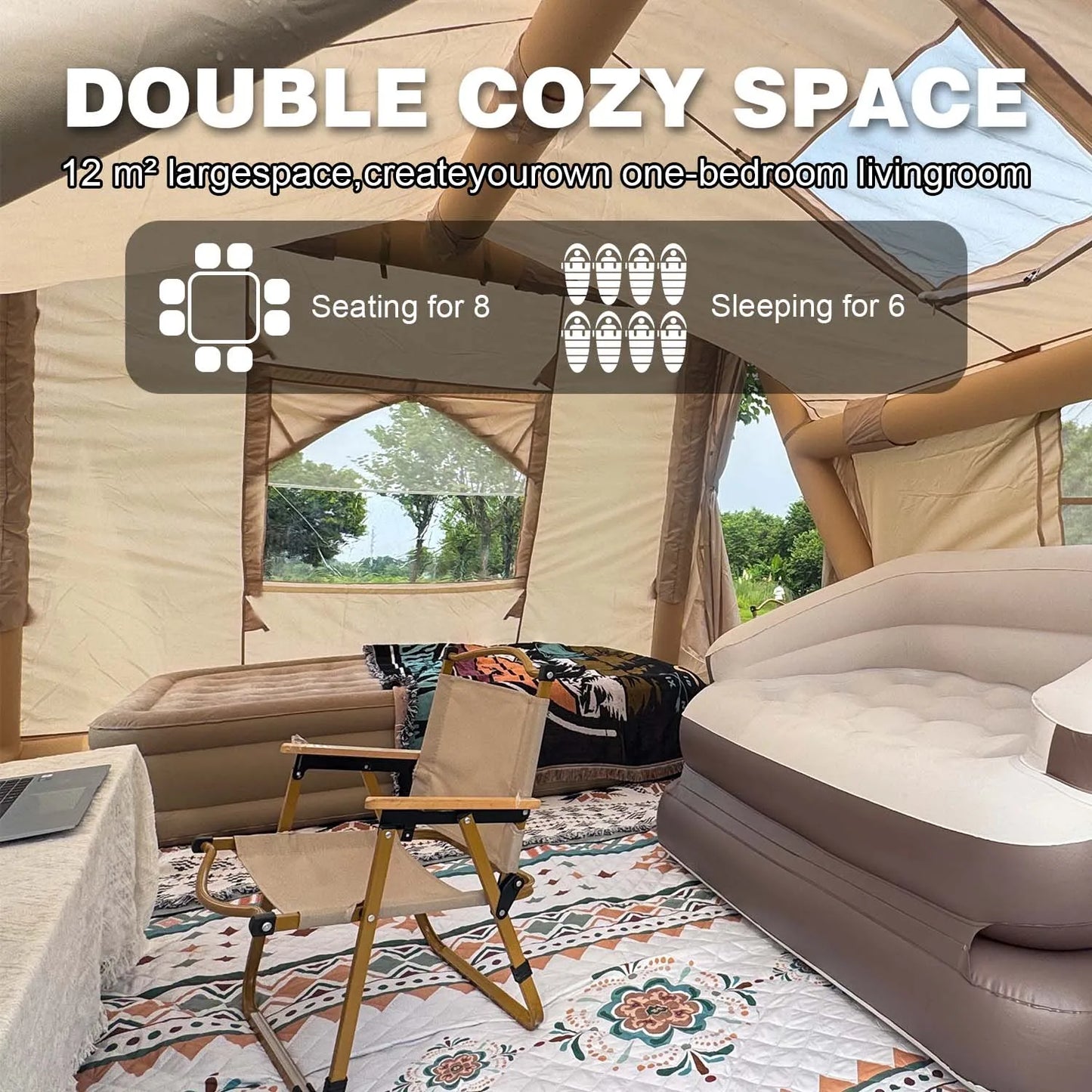 Large Inflatable Tent Cabin for 8-10 Person